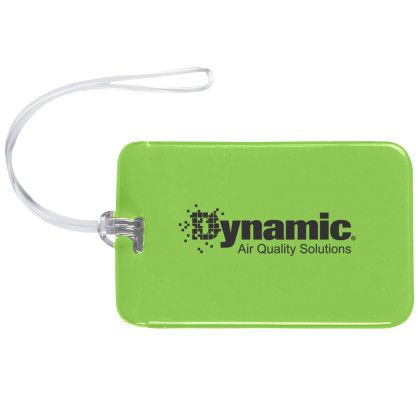 Custom Vinyl Travel Luggage Tag - Lime Green 