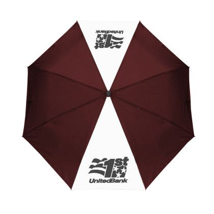 Custom The Spirit (Tm) Deluxe Two-tone Auto Open Umbrella - Maroon/White