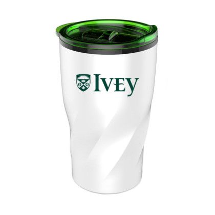 Custom 14 Oz Stainless Steel Twisting Tumbler with lid - White/Green Custom 14 Oz Stainless Steel Twisting Tumbler with lid - White/Green