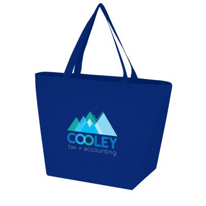 Custom Full Color Non-Woven Shopper Tote - Reflex Blue Custom Full Color Non-Woven Shopper Tote - Reflex Blue
