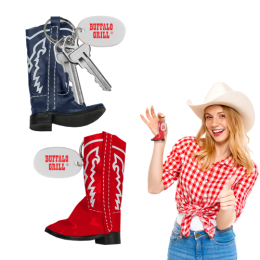 Custom Cowboy Boot Key Chain Accessory - Assorted Custom Cowboy Boot Key Chain Accessory - Assorted