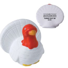 Custom Thanksgiving Turkey Shape Stress Ball - White