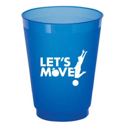 Custom 16 oz. Frosted Reusable Flex Stadium Cup - Frost Blue 