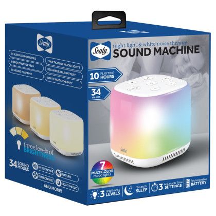 Custom Sealy Night Light & White Noise Sound Machine - White In Box 