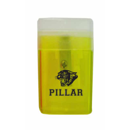 Custom Translucent Pencil Sharpener with Flip-Top Lids - Yellow