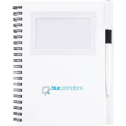 Custom Star Spiral Notebook w/Pen 5.5" x 7" - White