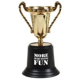Custom Award Trophy - 5" W x 3" H - Metalic gold with Black
