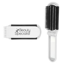 Custom Folding Brush & Mirror - White