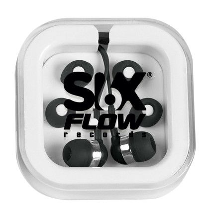 Custom Tangle-Free Ear Buds with Extra Cushions - Black