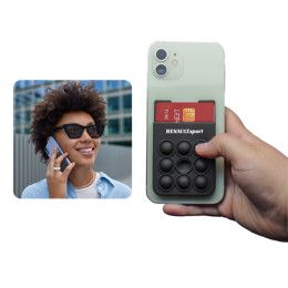 Custom Fidget Phone Wallet With Pop Bubble Card Holder - Black Custom Fidget Phone Wallet With Pop Bubble Card Holder - Black