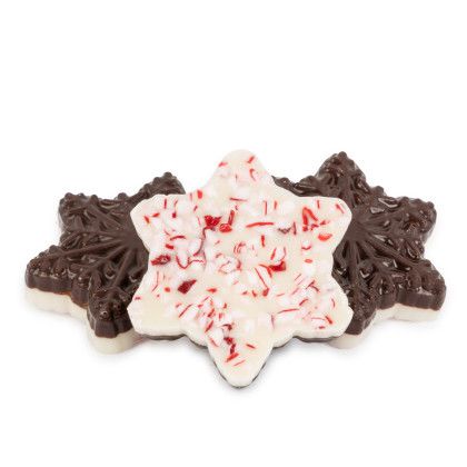 Custom Wrapped Chocolate Peppermint Bark Snowflake