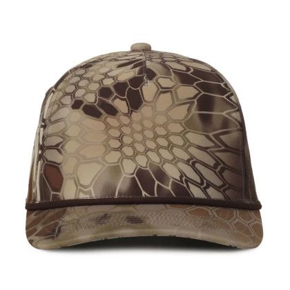 Custom Camo Performance 5-panel W/ Cord - kryptek Highlander/Brown 