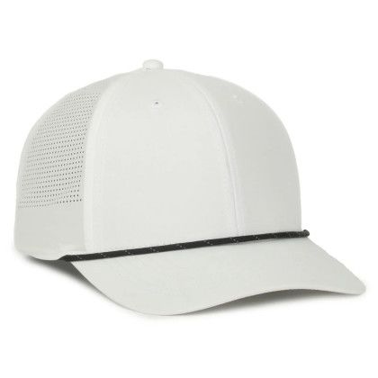 Custom Perforated Performance W/ Cord - White/Black Side View
