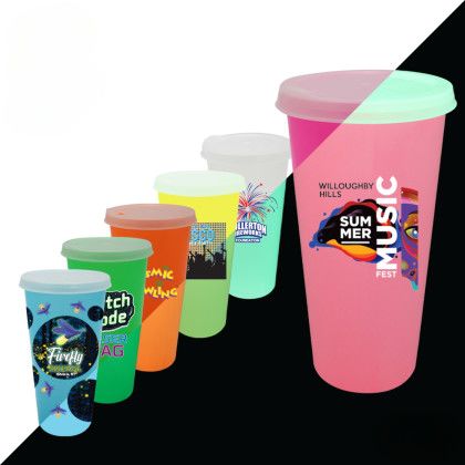 Custom Nite Glow 26 oz. Tumbler with Lid - Full Color Digital
