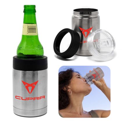 Custom Dual-Use Bottle Cooler and Tumbler Custom Dual-Use Bottle Cooler and Tumbler