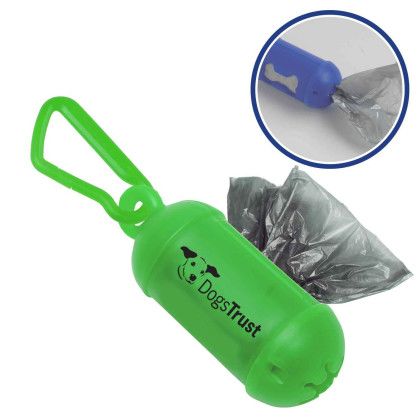 Custom 2 Bag Dispenser w/ Carabiner - Translucent Green 