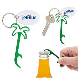 Custom Tree Bottle Opener Keychain - Green
