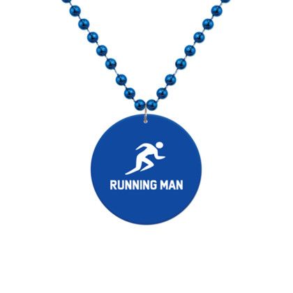 Custom Medallion Bead Necklace - Royal Blue 