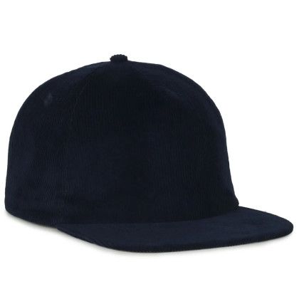Custom Corduroy Solid Back - Navy Side View