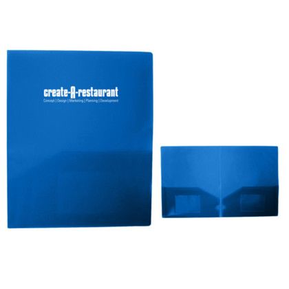 Custom Pocket Folder with Two Pockets - Blue 