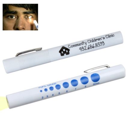 Custom Pupil Gauge Penlight - Blue Custom Pupil Gauge Penlight - Blue