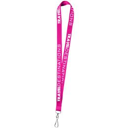 Custom 0.75" Polyester Silkscreen Lanyard - Hot Pink 