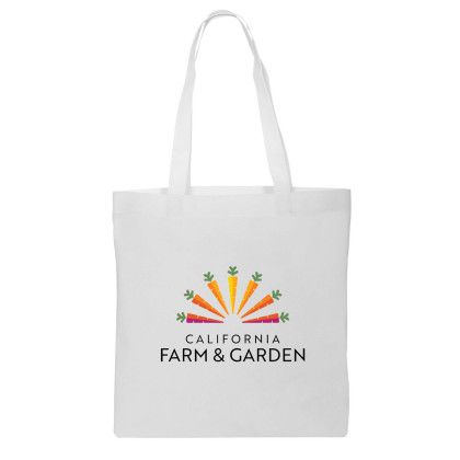 Custom Full Color Non Woven Value Tote - White Custom Full Color Non Woven Value Tote - White