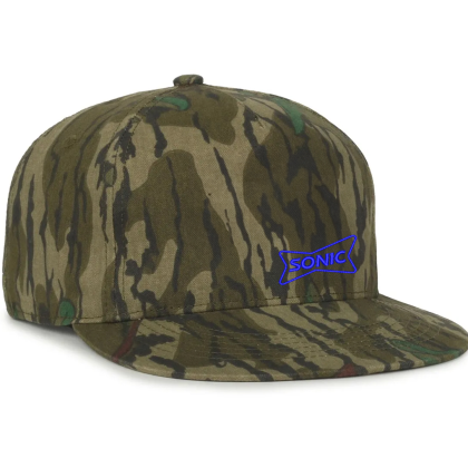 Custom FFA 5-panel High Srown Solid Back - Mossy Oak Greenleaf Side View