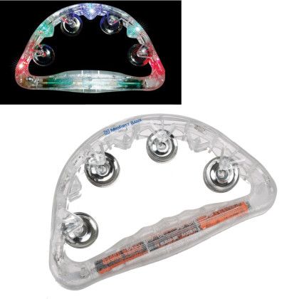 Custom Flashing Tambourine - Clear Custom Flashing Tambourine - Clear
