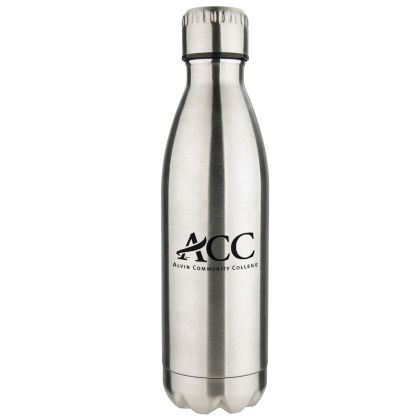 Custom 17 oz Insulated Water Bottle - Silver 