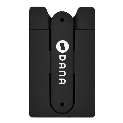 Custom Phone Wallet & Stand - Black 