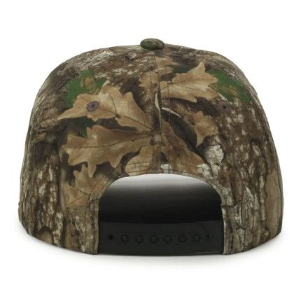 Custom Camo Performance 5-panel W/ Cord - Realtree/Brown Back View
