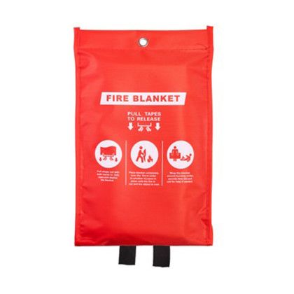 Custom 40" x 40" Fiberglass Emergency Fire Blanket - Red Back View