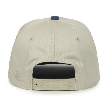 Custom Two-tone 5-panel Cap - Ivory/Royal Back Side 