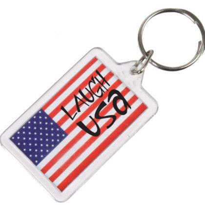 Custom USA Flag keychain - Clear