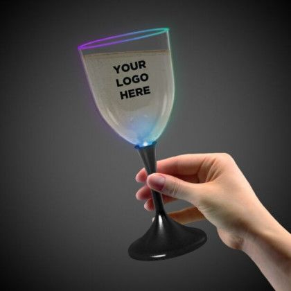 Light Up Wine Glass with Black Base