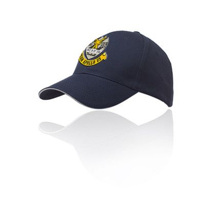 Custom Custom Ace 6 Panel Structured Baseball Caps -Navy 