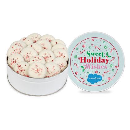 Custom Peppermint Delight Cookies - Medium Gift Tin 18 ct