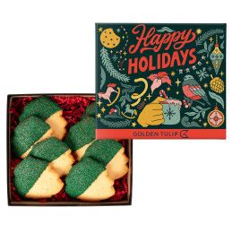 Custom Decadent Christmas Tree Cookies in Gift Box Custom Decadent Christmas Tree Cookies in Gift Box