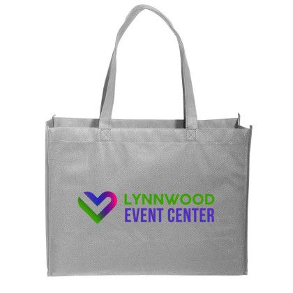 Custom Full Color Standard Non Woven Tote - Gray 