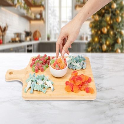 Custom Sour Gummy Charcuterie Tray with Bamboo Board - Lifestyle 
