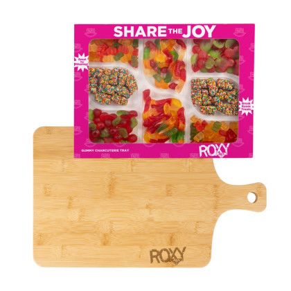 Custom Gummy Charcuterie Tray with Bamboo Board - Open View