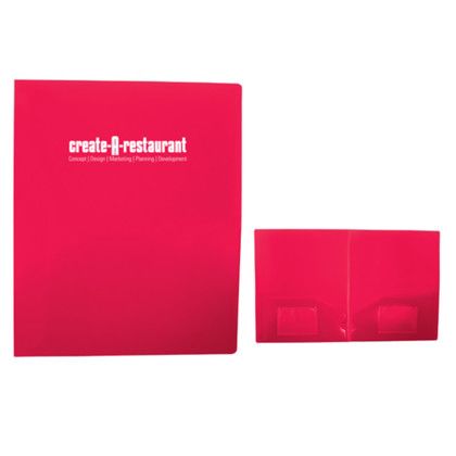 Custom Pocket Folder with Two Pockets - Red 