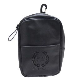 Custom Leather Golf Acessory Pouch - Black