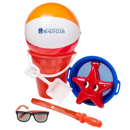 Custom Large Sand Pail Kit - Red Custom Large Sand Pail Kit - Red