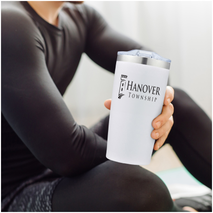 Custom Frosted Sip-N-Go 20 oz Stainless Steel Tumbler - White Lifestyle