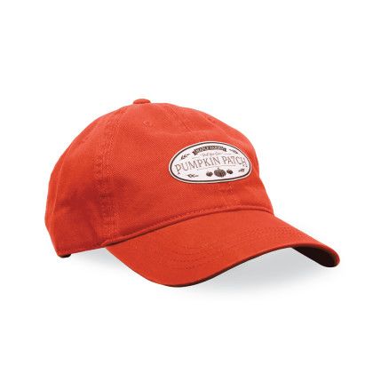Custom Relaxed Golf Cap - Faux Leather Applique - Orange 