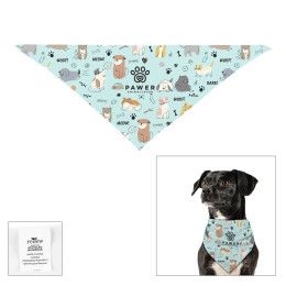 Custom Full Color Small Triangle RPET Pet Bandana - White