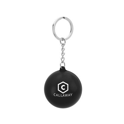 Custom Round PU Stress Reliever Keychain - Black