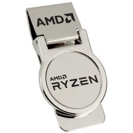 Custom Round Metal Money Clip - Silver